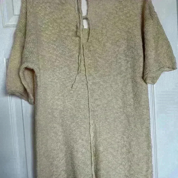 Soft Surroundings Knit Tunic Sweater Womens Size L, Cream NWT Short Sleeve - Picture 6 of 6